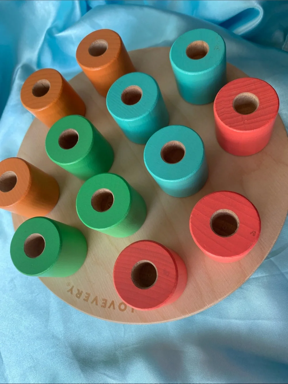 Lovevery Wooden Stacking Pegboard Color Sorting Peg Toy